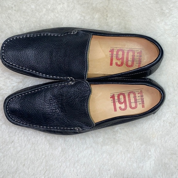 1901 Other - 1901 Lugano Black Pebbled Leather Loafer Mens 10.5 Slip On Casual